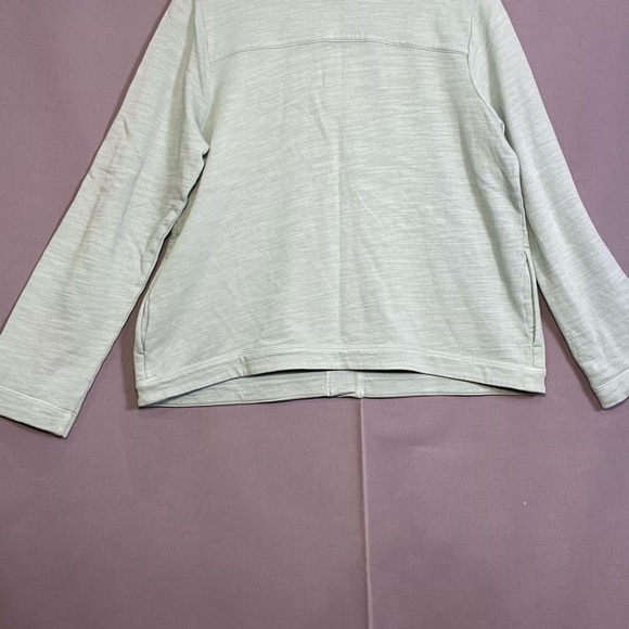 Pure Jill Organic women’s Cotton Sage Green Button Up Collared Shirt Jacket Sz M - Picture 3 of 9